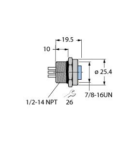 DeviceNet，7/8”母头法兰连接器 RKF 57图片