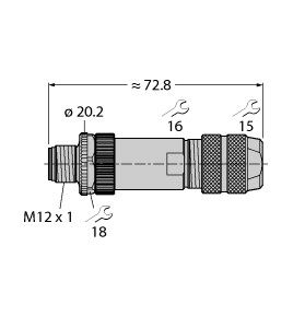 M12 圆形连接器 FW-M12ST5W-G-ZF-ME-SH-9图片