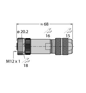M12 圆形连接器 FW-M12KU5W-G-ZF-ME-SH-9图片