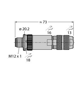 Round connector M12 x 1 FW-M12ST5D-G-SB-ME-SH-8ͼƬ