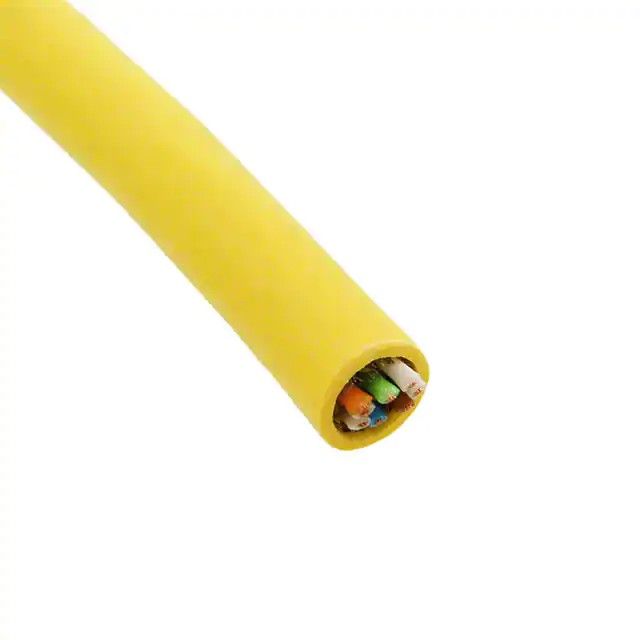 8(4 对双绞线)芯多线对，Cat6a 线缆黄色 27 AWG 箔，编织线 164.0'(50.0m) 09456000640图片