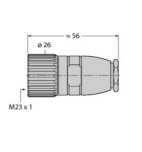 Round connector M23 x 1 FW-M23ST19Q-G-LT-ME-XX-10ͼƬ