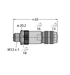 Round connector M12 x 1 CMBSD8141-0/PG9ͼƬ