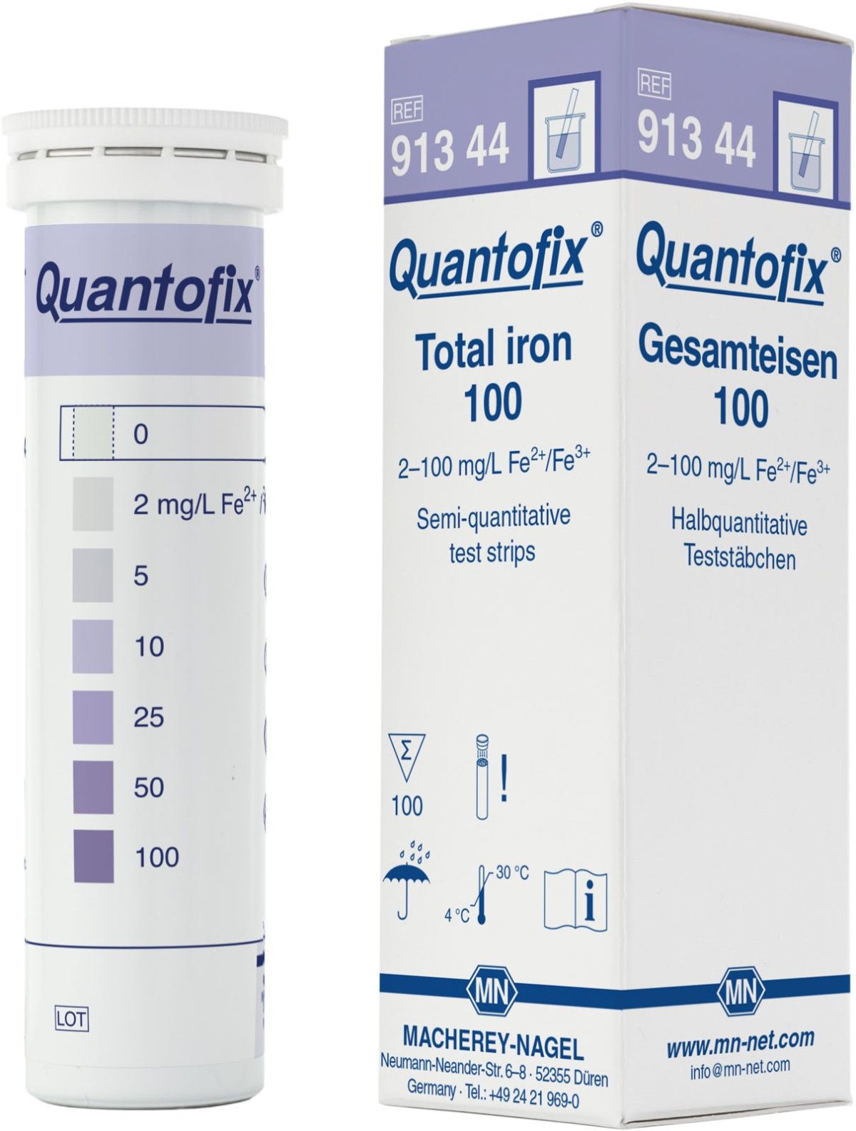 QUANTOFIX总铁半定量测试条(Total iron 100)图片