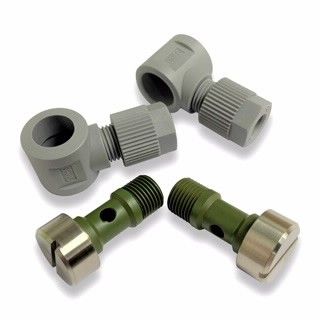Water cooling kit, plastic, for 4 mm ID x 6mm OD tubing, for V301, V551, V701, V1001, 304 FS, 305 FS, 404 FS, 704 FS, 804 FS turbo pumps图片