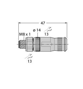 用于传感器和执行器的附件 FW-M8ST4-G-SB-ME-SH-6.5图片