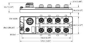 用于将数字信号连接到IO-Link主站的I/O集线器 TBIL-L4-16DXP-AUX图片