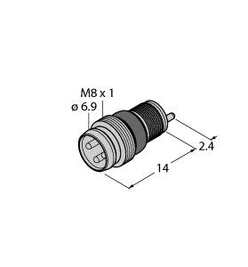 M8 x 1 / Ø 8 mm圆头接插件 ESGP3P图片