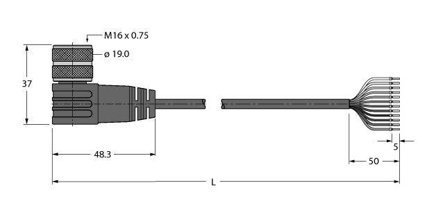 Industrial Sensor Cable BKWM19-E01-5/TEL (OBS)图片