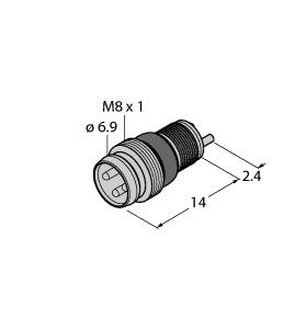 M8 x 1 / Ø 8 mm 圆头接插件 ESGP4L图片
