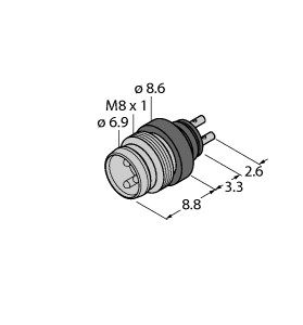 M8 x 1 / Ø 8 mm圆头接插件 SESP3SL图片