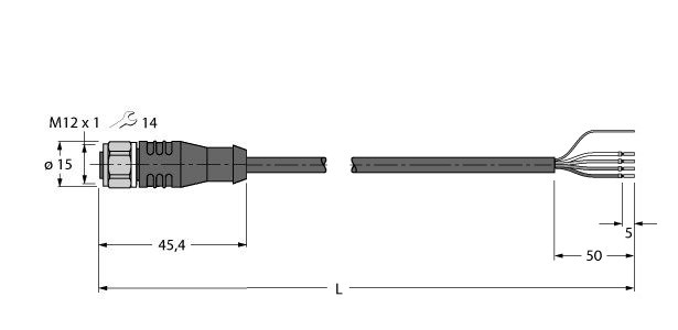 执行器和传感器线，PP-EPDM RKSV4.4T-5/TFW图片