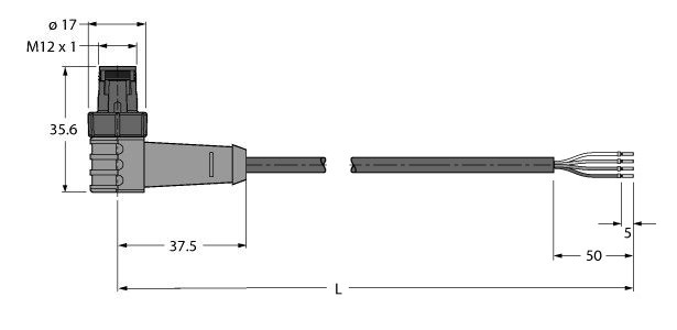 执行器/传感器电缆，PUR WSC4.4Q-5/TXL图片