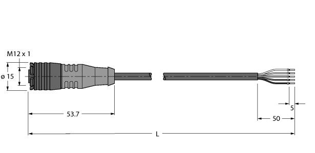 执行器/传感器电缆，PUR RKC5Q-10/TXL图片