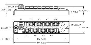 用于将数字信号连接到IO-Link主站的I/O集线器 TBIL-S3-8DIP图片