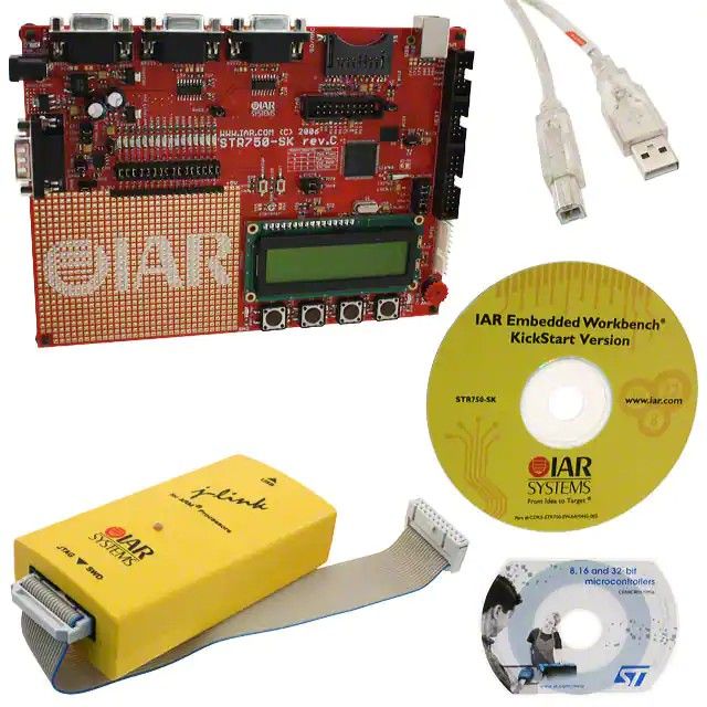 STR7xx，STR91x IAR KickStart STR7 ARM7 MCU 32-位评估板-嵌入式 STR750-SK/IAR图片
