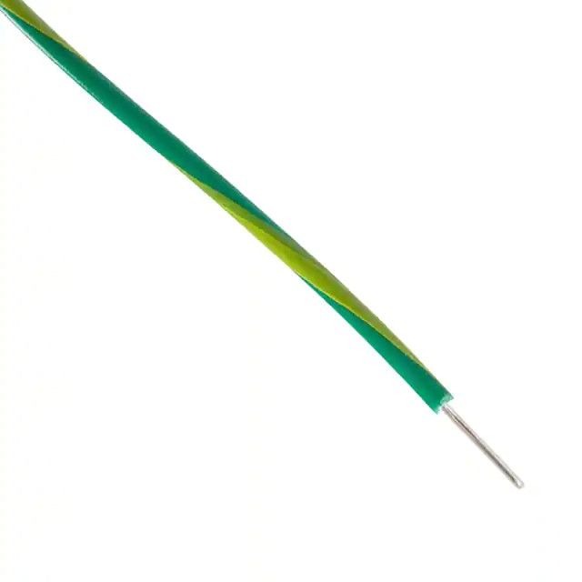 14 AWG 电子线电线实心绿色，有黄色条纹 600V 1000.0'(304.8m) 6717S GY001图片