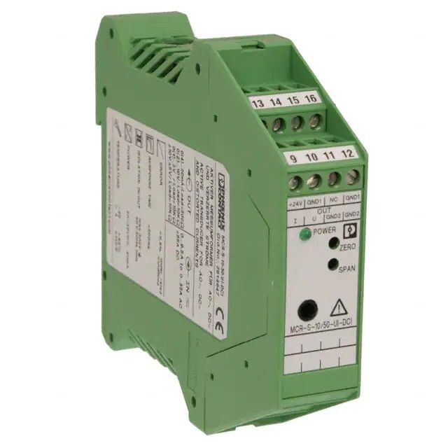 电流变送器 0 ~ 55A 输入 ±10VDC，0 ~ 20mA 输出 20 ~ 30VDC DIN 轨道 2814728图片