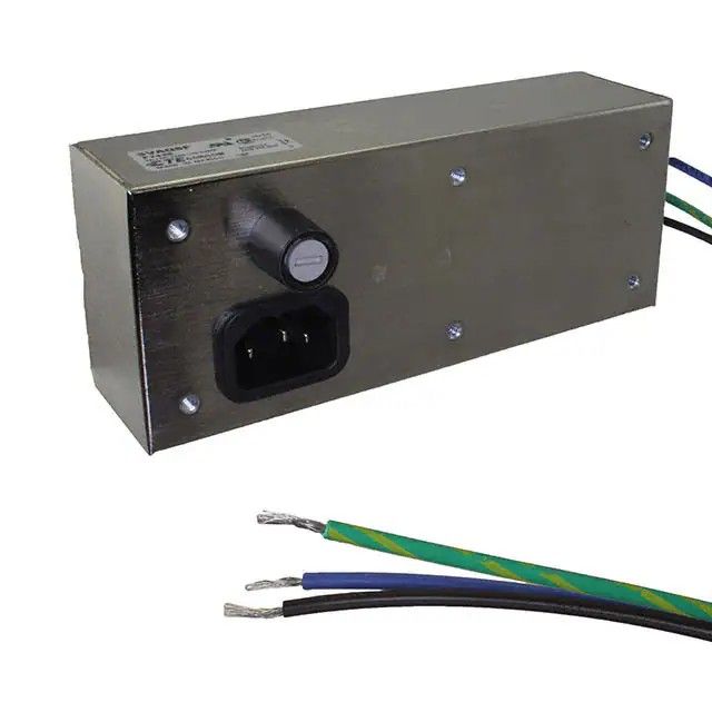Single Phase EMC/EMI 线路滤波器 3A 250VAC 50/60Hz 三级 IEC 320-C14，导线引线 3VAQ8F图片