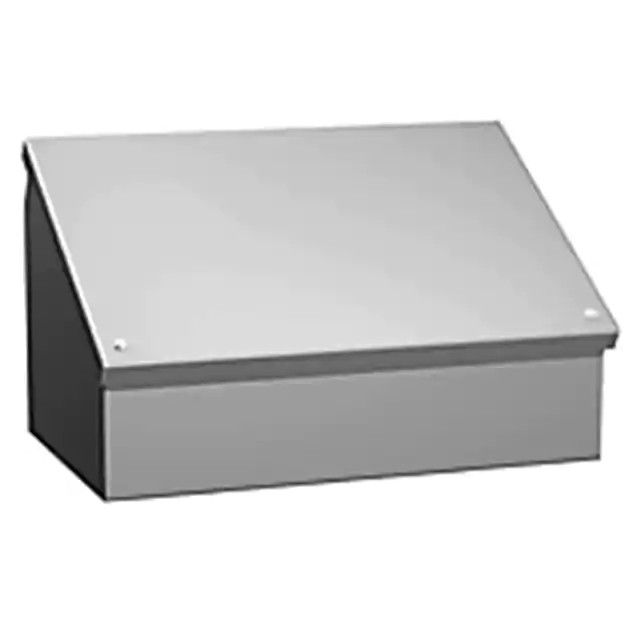 金属-钢控制台灰色翻盖，倾斜顶部 20.000