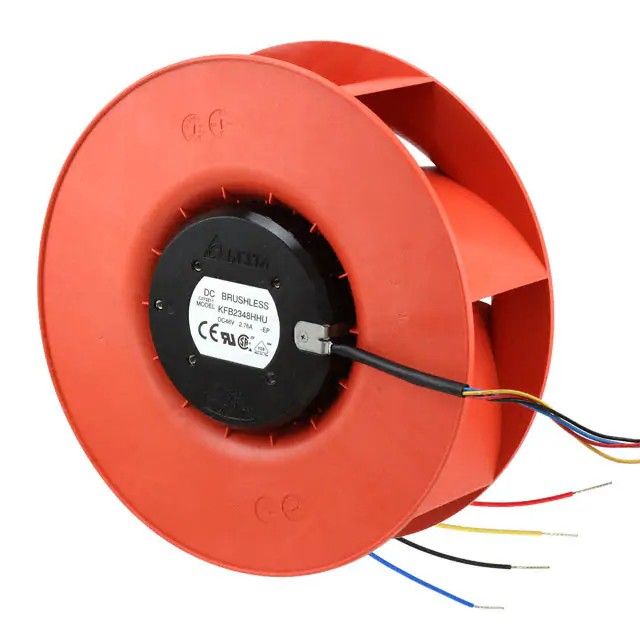 风扇电动叶轮 48VDC 圆形-225mm 直径滚珠 735.1 CFM(20.58m³/min) 4 引线 KFB2348HHU-EP图片