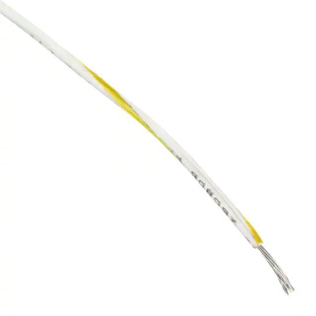 18AWG 电子线电线 16/30 白色，有黄色条纹 1000V 1000.0'(304.8m) 1555 WY001图片
