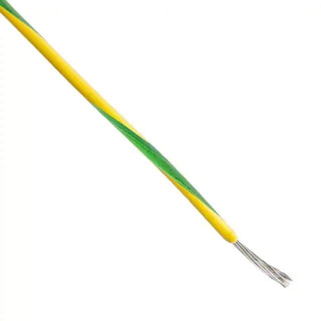 20AWG 电子线电线 7/28 黄色，绿色条纹 300V 1000.0'(304.8m) 7132 YG001图片