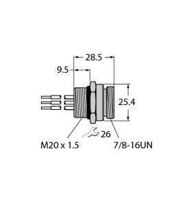 现场总线系统的附件 RSFV 48-0.3M/M20/C1117图片