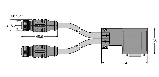 PROFIBUS线缆 RKSW-D9-RKSW-451-2M-2M图片