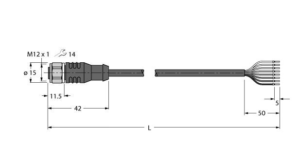 执行器和传感器线，PP-EPDM RKCV8T-5/TFW图片