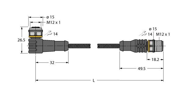 防焊接飞溅执行器和传感器电缆 WKC4.5T-P7X3-2-RSC4.5T/TXL1001图片