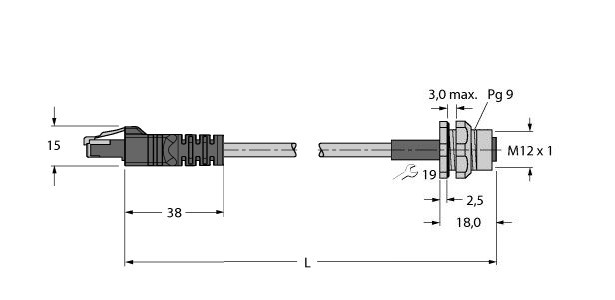 工业用以太网线 RJ45S FKSD 841-0.5M图片