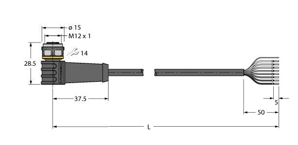执行器/传感器电缆，PUR WKS8.800T-2/TXL图片