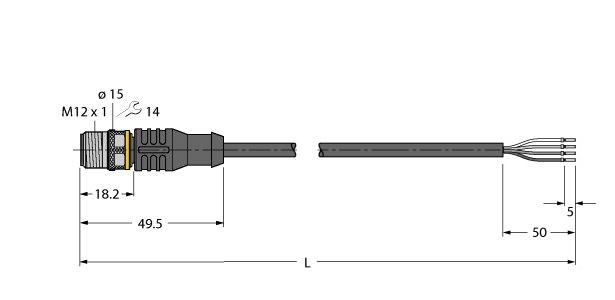 执行器/传感器电缆，PUR RSC4.4T-3/TXO3700图片