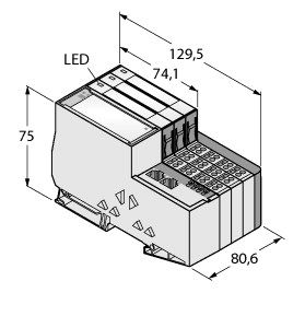 通过 IP20 中的 Ethernet Modbus/TCP/EtherNet/IP / PROFINET 进行简单I/O 通讯的套件 TI-BL20-E-EN-S-6图片