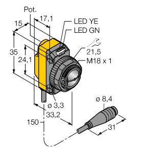光电传感器 CO43-BT18-VP6X2-V1141-0.15图片