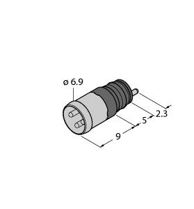 M8 x 1 / Ø 8 mm圆头接插件 ESHP3P图片