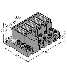 通过 IP67 中的 Ethernet Modbus/TCP/EtherNet/IP / PROFINET 进行简单I/O 通讯的套件 TI-BL67-EN-S-8图片