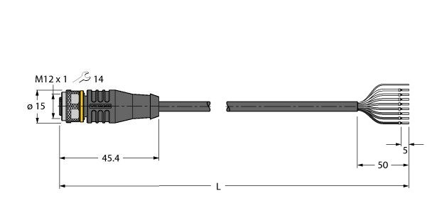 执行器/传感器电缆，PUR RKS8.800T-5/TXL图片