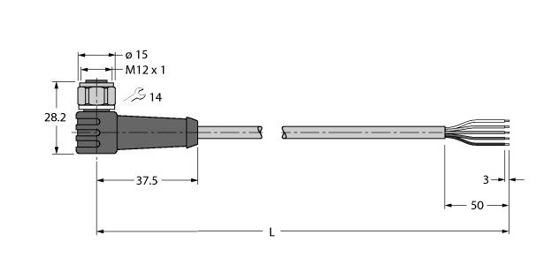 用于食品行业RFID应用的线缆 WKCV5500-1M/S2500图片