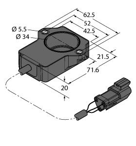 微型编码器 RI240P1-QR20-LU4X2-0.15-DT04-3P图片