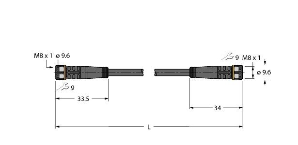 执行器、传感器及电缆、PUR PKG4M-4-PKG4M/TXL图片