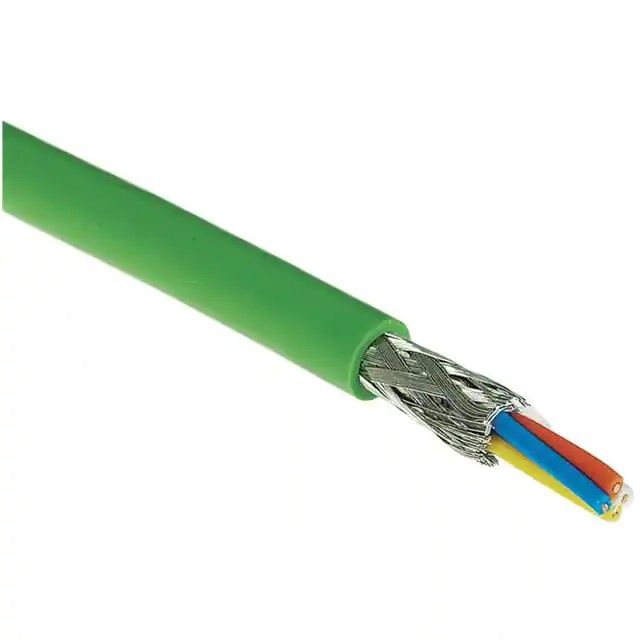 4(1 个双绞四芯)芯多线对，Cat5 线缆绿色 22 AWG 箔，编织线 328.1'(100.0m) 09456000100图片