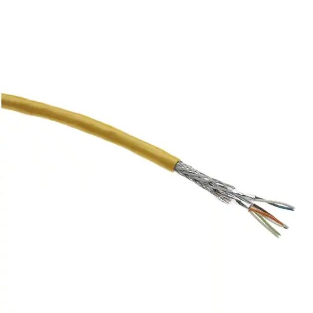 8(4 对双绞线)芯多线对，Cat6a 线缆黄色 26AWG 箔，编织线 1640.4'(500.0m) 09456000620图片