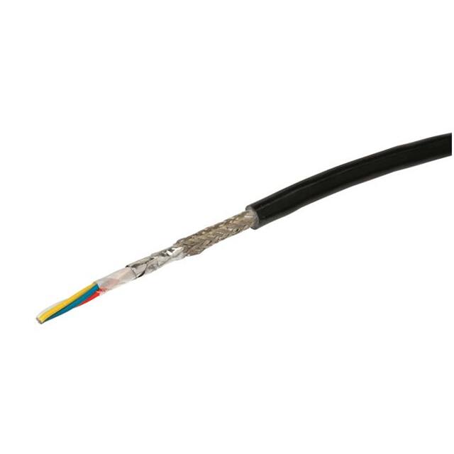 4(2 对双绞线)芯多线对，Cat5 线缆黑色 22 AWG 箔，编织线 328.1'(100.0m) 09456000108图片