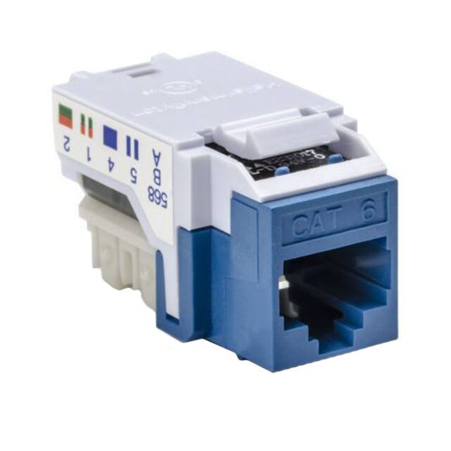 插件模块插孔 8p8c(RJ45 以太网)转 IDC，下压型，分线盒蓝色 RJ45FC6B-BLU图片