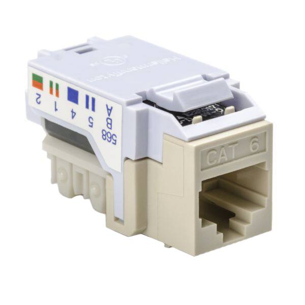 插件模块插孔 8p8c(RJ45 以太网)转 IDC，下压型，分线盒灰白 RJ45FC6B-FW图片