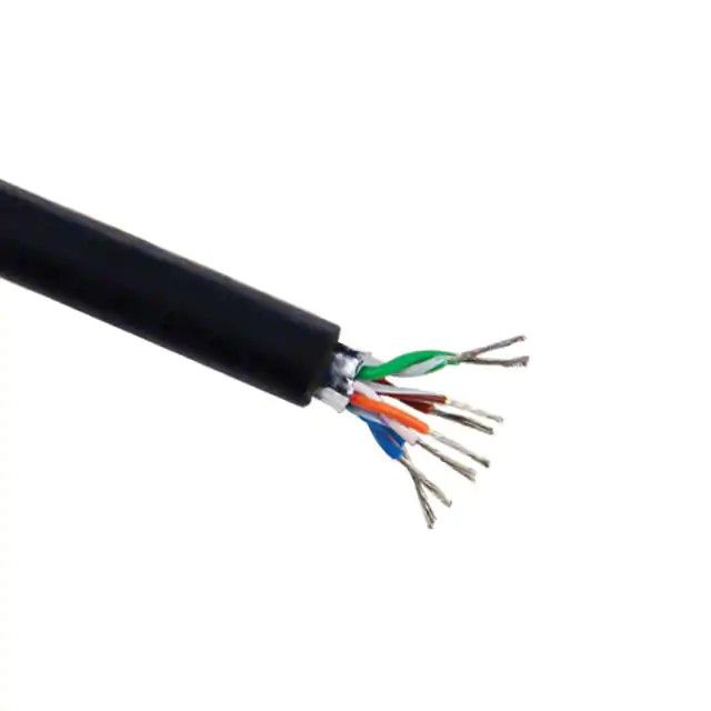8(4 对双绞线)芯多线对，Cat5e 线缆黑色 24 AWG 箔 500.0'(152.4m) 76001 BK002图片