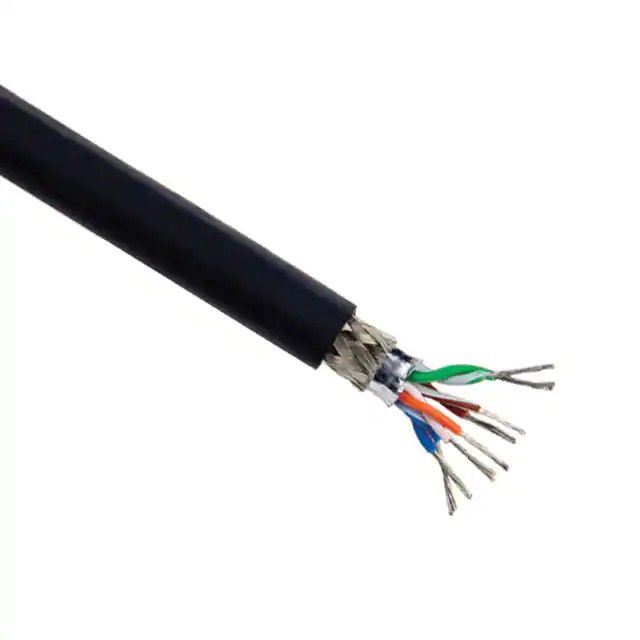 8(4 对双绞线)芯多线对，Cat5e 线缆黑色 26AWG 箔，编织线 500.0'(152.4m) 74006 BK002图片