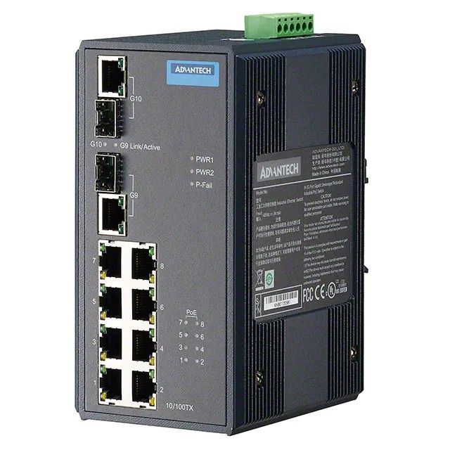 网络交换机-非托管型 10 个端口 IP30 EKI-7629CP-AE图片